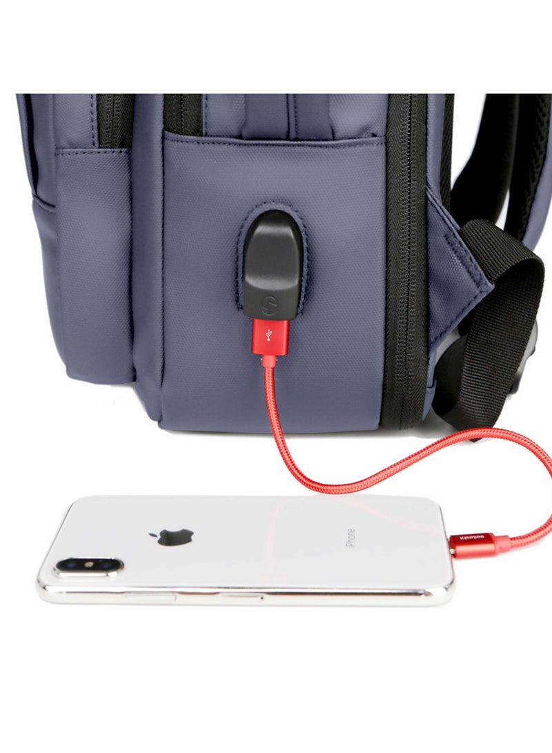 هايك Hike Premium Durable Shoulder Backpack Water Resistant Two-Way Loader Expandable Casual Daypack with Built in USB Port for Men and Women, HK1905- GREY - Image 5