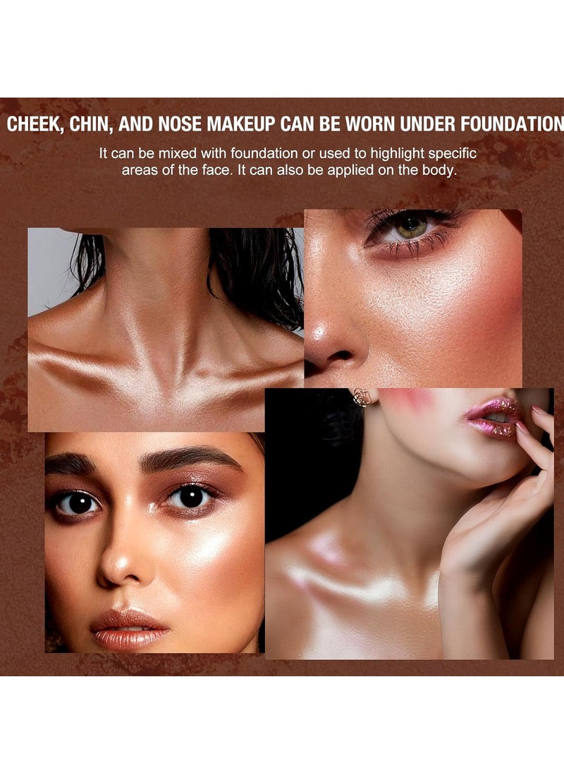 Highlighter Powder Palette, Makeup Palette Facial Bronzers Illuminator Palette Highlighter Baked Waterproof Long Lasting Brilliant Lighten Skin 5Color