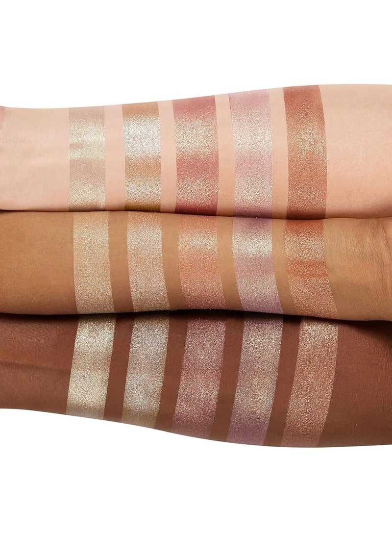Highlighter Powder Palette, Makeup Palette Facial Bronzers Illuminator Palette Highlighter Baked Waterproof Long Lasting Brilliant Lighten Skin 5Color