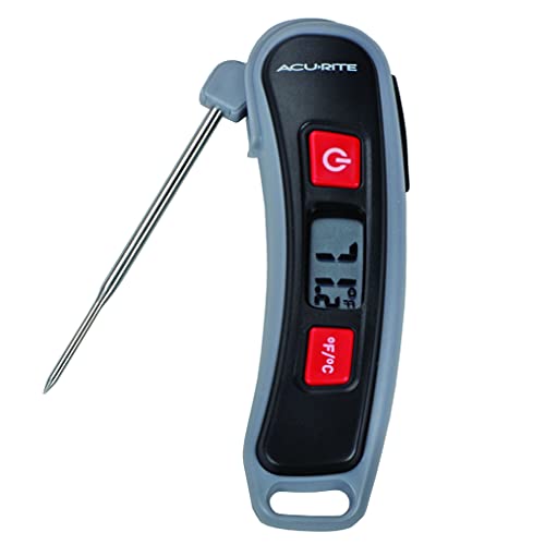 AcuRite, Multicolor Digital Instant Read Thermometer with Folding Probe, 5" L, 3.3" - Image 1