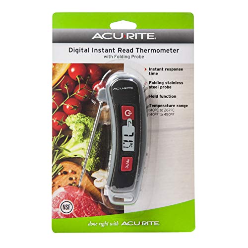 AcuRite, Multicolor Digital Instant Read Thermometer with Folding Probe, 5" L, 3.3" - Image 3