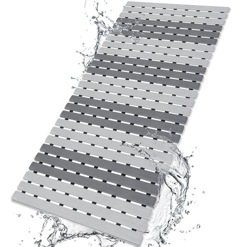 BEMISO BEMISO Shower Mat Non Slip Bathtub Mat with Suction Cups and Drain Holes 374 x157 Inch Bath Mat for Tub  ShowerEasy DryEasy to CutEcoFriendly