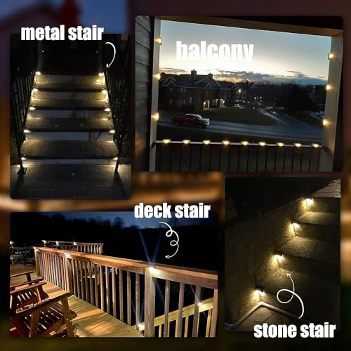 TECH LOGO ELECTRONICS Plastic Solar Stairs Light Automatic Sensor Weather Resistant Easy Installation Energy Efficient Outdoor Versatile Lamp For Home Garden Balcony (8) - Image 5
