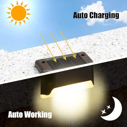 TECH LOGO ELECTRONICS Plastic Solar Stairs Light Automatic Sensor Weather Resistant Easy Installation Energy Efficient Outdoor Versatile Lamp For Home Garden Balcony (8) - Image 4