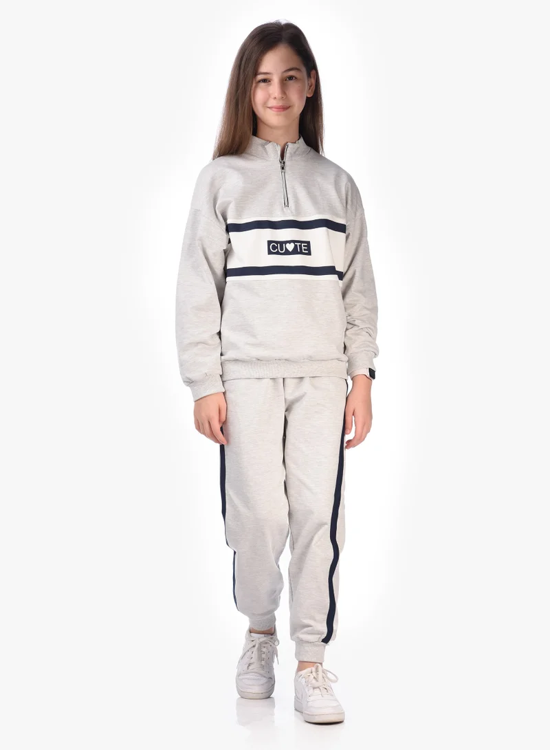 victor and jane Half Zipper Sweatshirt With Matching Joggers Comfy Fit
