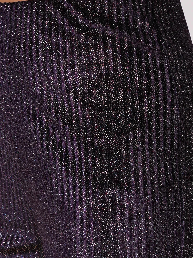 globus Women Magic Shimmer Flared High-Rise Trousers
