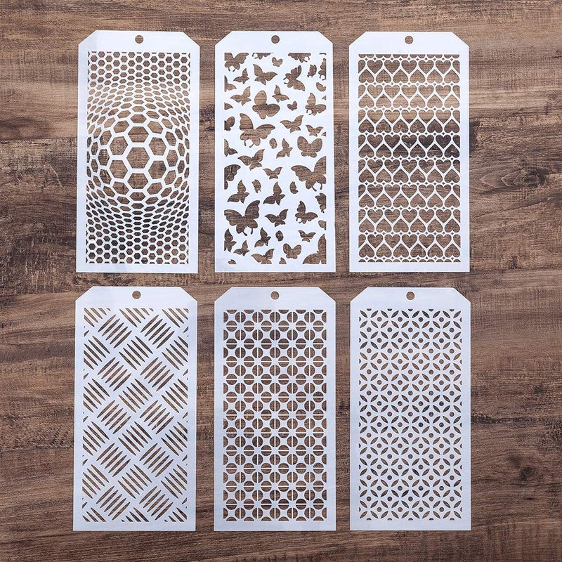 SLGIFT DIY Decorative Stencil Template for Scrapbooking Painting on Wall Furniture CraftsSet of 6 Butterfly