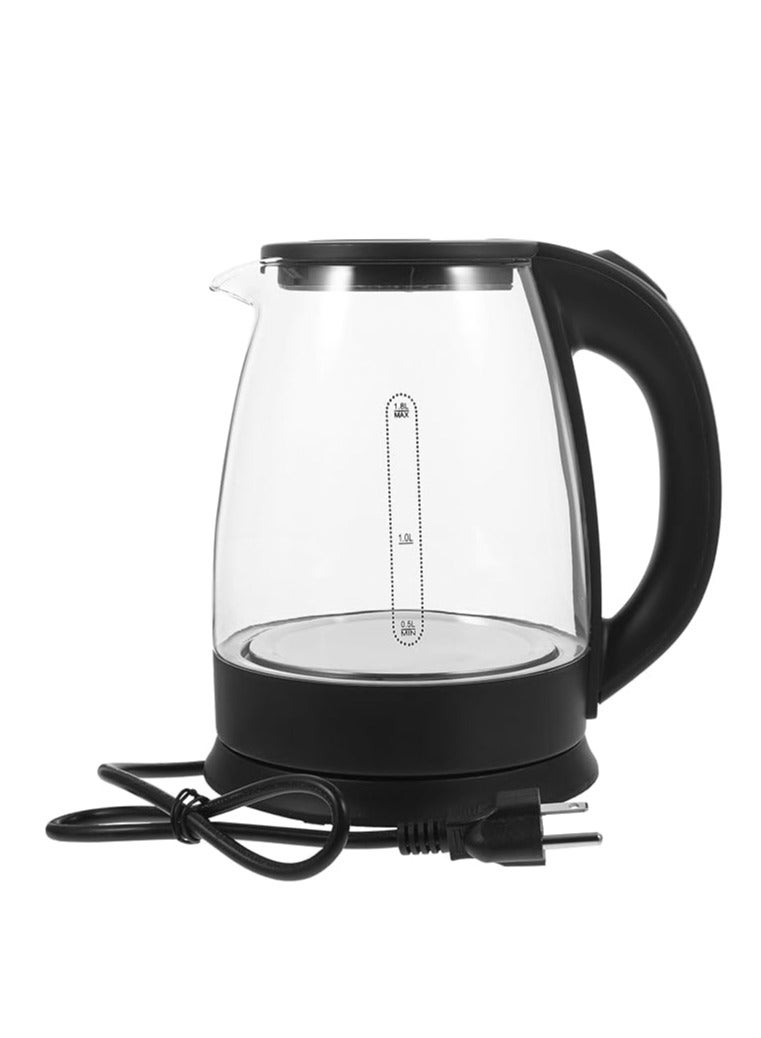 Electric Kettle, No Plastic Filter & Spout, Stainless Steel Inner Lid, Tea Kettle & Hot Water Boiler For Coffee & Tea, Water Heater & Teapot, Automatic Shut Off, Black, 1.8L/1500W  - Image 1