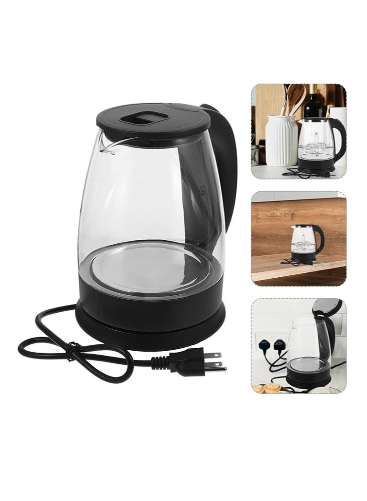 Electric Kettle, No Plastic Filter & Spout, Stainless Steel Inner Lid, Tea Kettle & Hot Water Boiler For Coffee & Tea, Water Heater & Teapot, Automatic Shut Off, Black, 1.8L/1500W  - Image 2