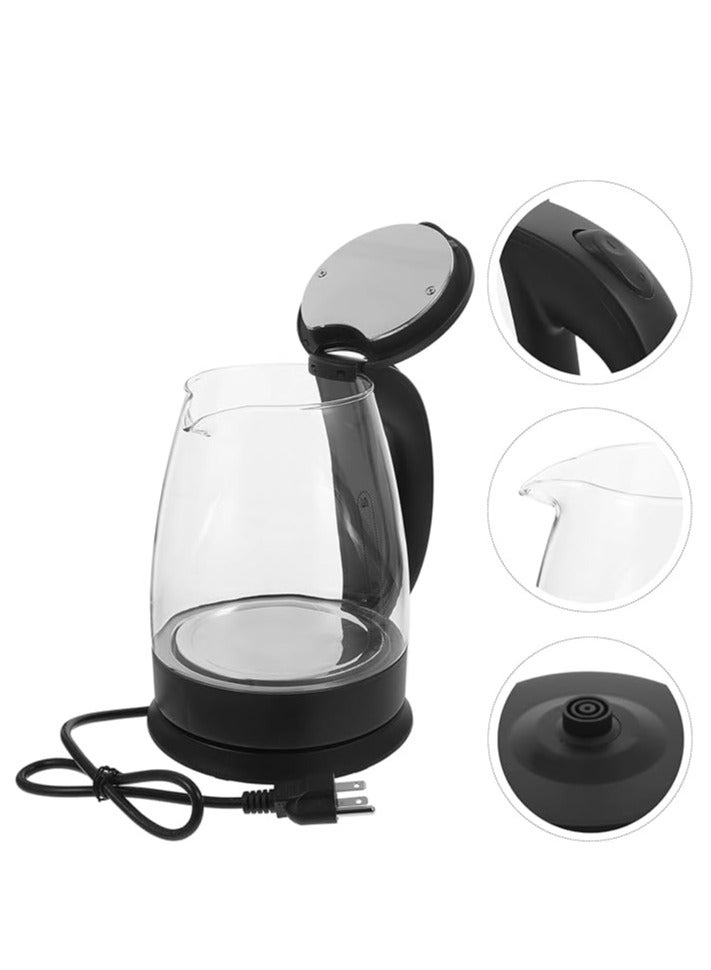 Electric Kettle, No Plastic Filter & Spout, Stainless Steel Inner Lid, Tea Kettle & Hot Water Boiler For Coffee & Tea, Water Heater & Teapot, Automatic Shut Off, Black, 1.8L/1500W  - Image 3