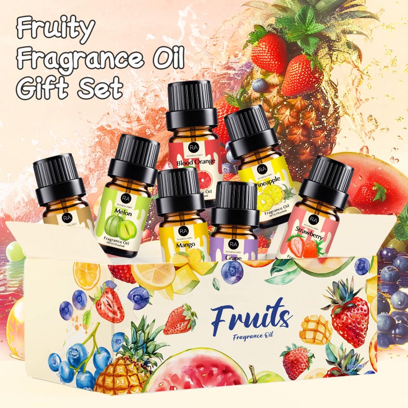 RAINBOW ABBY Fruity Fragrance Oil for Candle & Soap Making, 10 Fruit Scents in 5ML Bottles, Coconut, Strawberry, Watermelon, Mango, Pineapple, Summer Premium Aromatherapy Diffuser Oils Set - Image 2