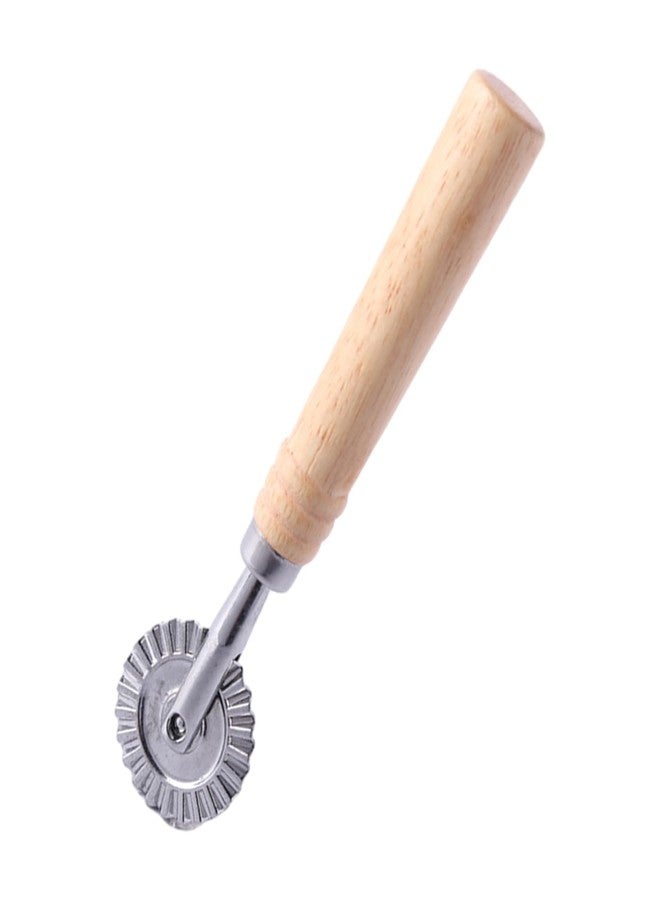 Restynic Pastry Cutter Wheel with Roller for Pasta, Ravioli, Pizza, Dumplings, and Noodles - Zinc Alloy, Ergonomic Wooden Handle, Fluted Edge Design, Versatile Kitchen Tool - Image 2