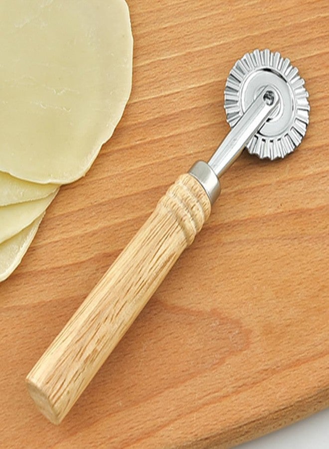 Restynic Pastry Cutter Wheel with Roller for Pasta, Ravioli, Pizza, Dumplings, and Noodles - Zinc Alloy, Ergonomic Wooden Handle, Fluted Edge Design, Versatile Kitchen Tool - Image 5