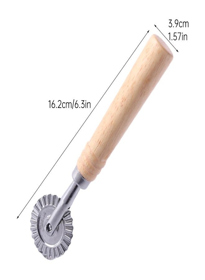 Restynic Pastry Cutter Wheel with Roller for Pasta, Ravioli, Pizza, Dumplings, and Noodles - Zinc Alloy, Ergonomic Wooden Handle, Fluted Edge Design, Versatile Kitchen Tool - Image 4