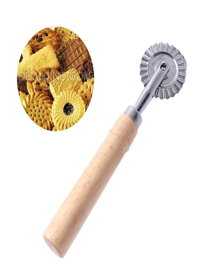 Restynic Pastry Cutter Wheel with Roller for Pasta, Ravioli, Pizza, Dumplings, and Noodles - Zinc Alloy, Ergonomic Wooden Handle, Fluted Edge Design, Versatile Kitchen Tool - Image 3