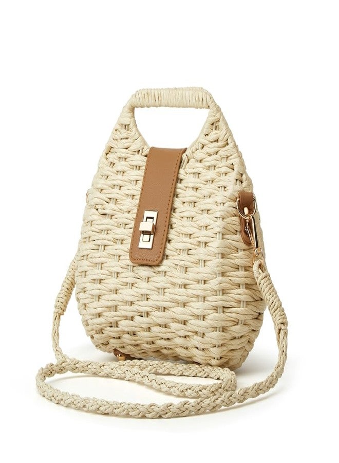 Caistre Women Straw Shoulder Handbag Natural Summer Beach Tote Bag Soft Bell Purse Straw Hobo Crossbody Bag 2025, Khaki, One size - Image 3