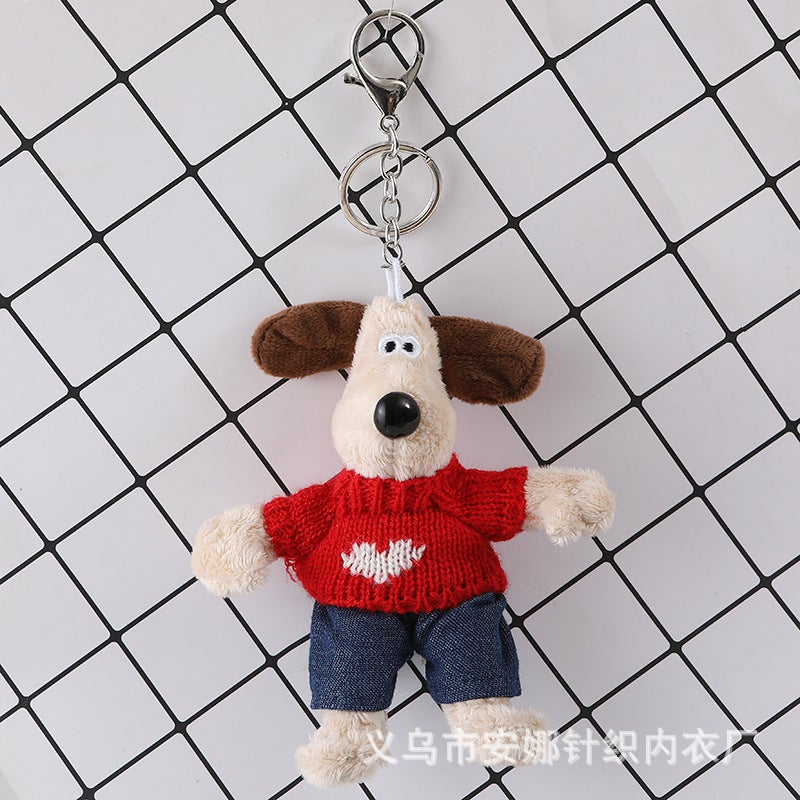 14cm Trendy Dog Charm Doll Sweater Accessory Red Sweater White Heart Doll 