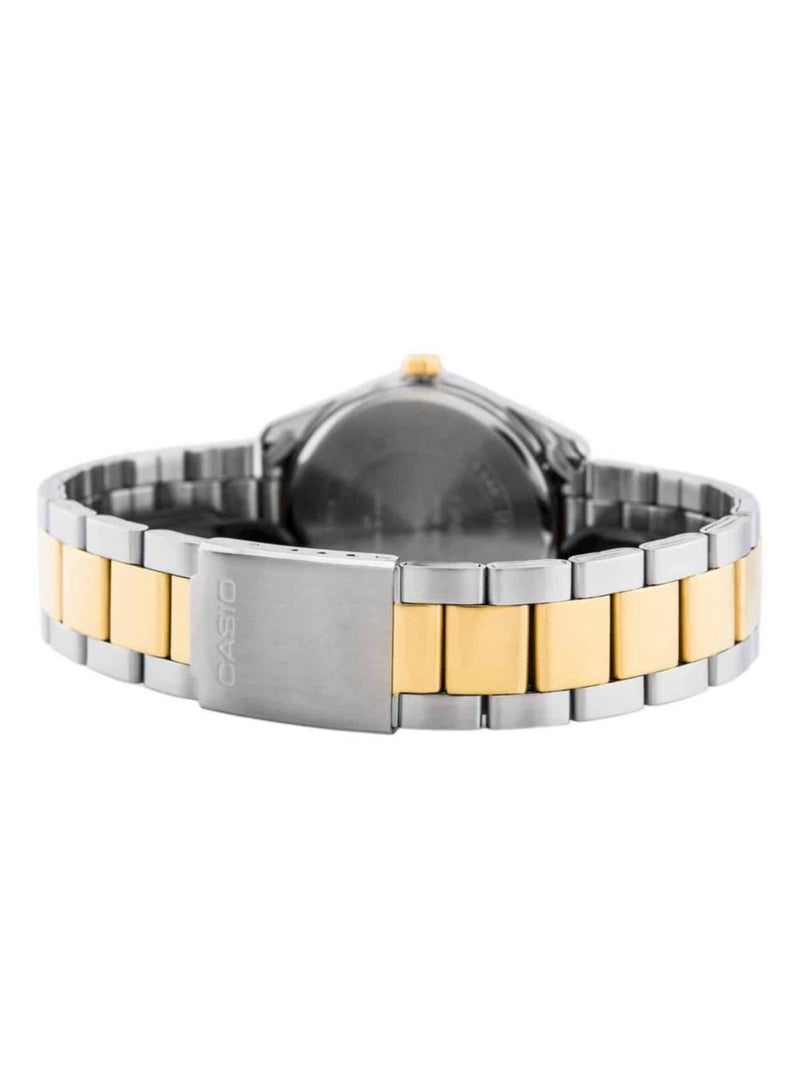 CASIO ساعة كاسيو للرجال من الفولاذ المقاوم للصدأ بقرص أسود عربي تناظري MTP-1302SG-1B3VDF - Image 3