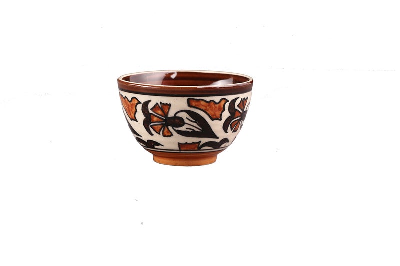 Caffeine Ceramic Handmade Flower Print Dessert Bowl (Set of 4, 150 ml) - Image 3