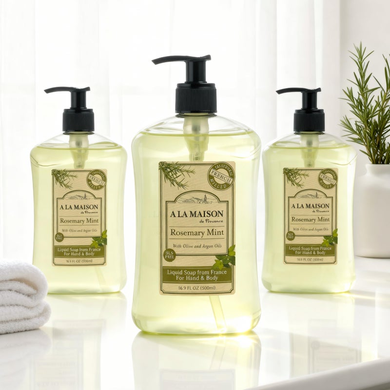 A LA MAISON Liquid Soap - Uses: Hand and Body, Triple Milled, Essential Oils, Biodegradable, Plant Based, Vegan, Cruelty-Free, Alcohol & Paraben Free (16.9 oz, 6 Pack) - Image 3