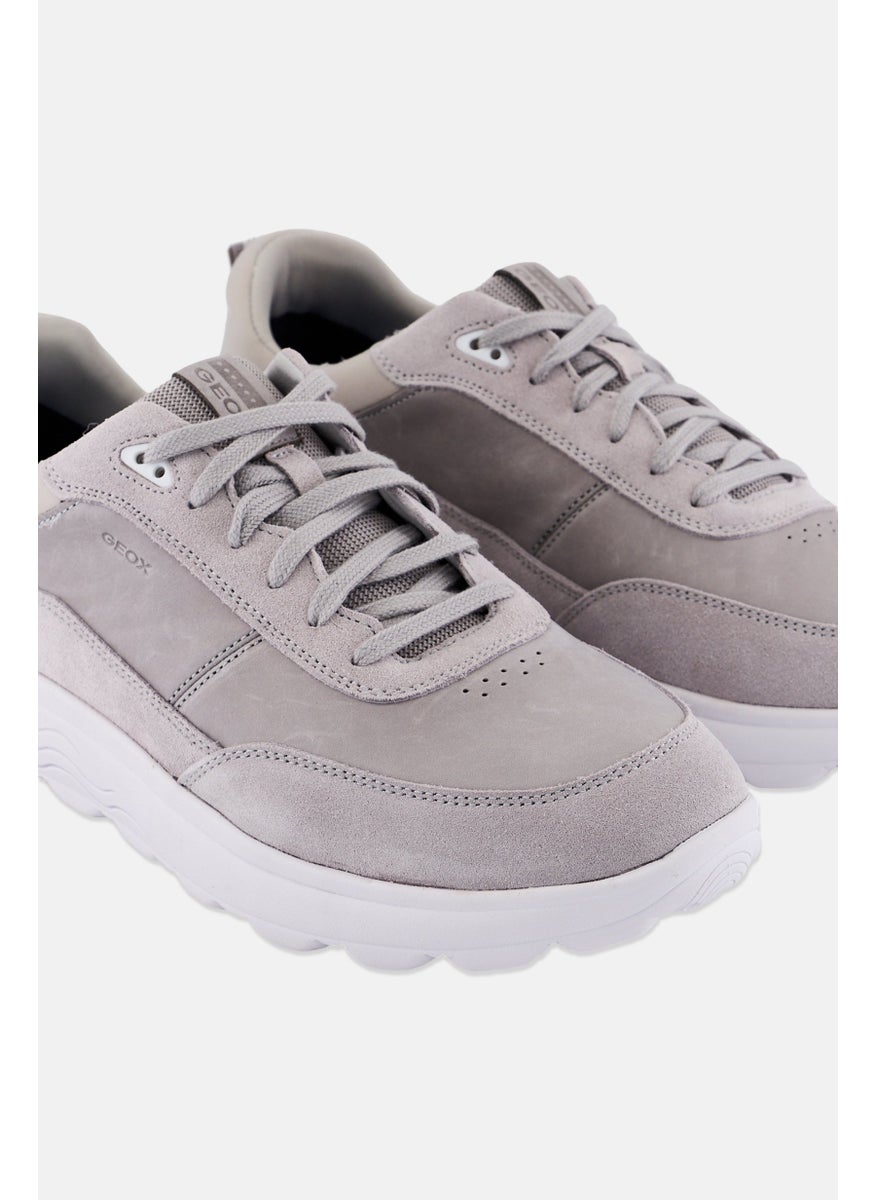GEOX - Men Lace Up Casual Shoes, Light Grey - Image 1