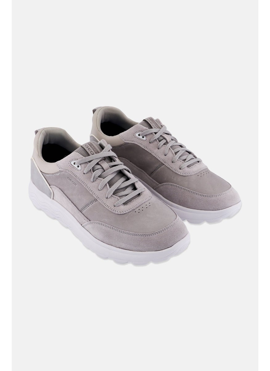 GEOX - Men Lace Up Casual Shoes, Light Grey - Image 1