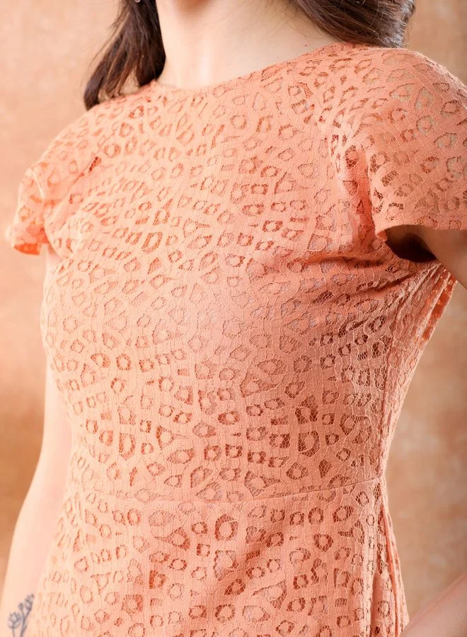 Freehand Women Fitted Casual Lace Sheath Dress