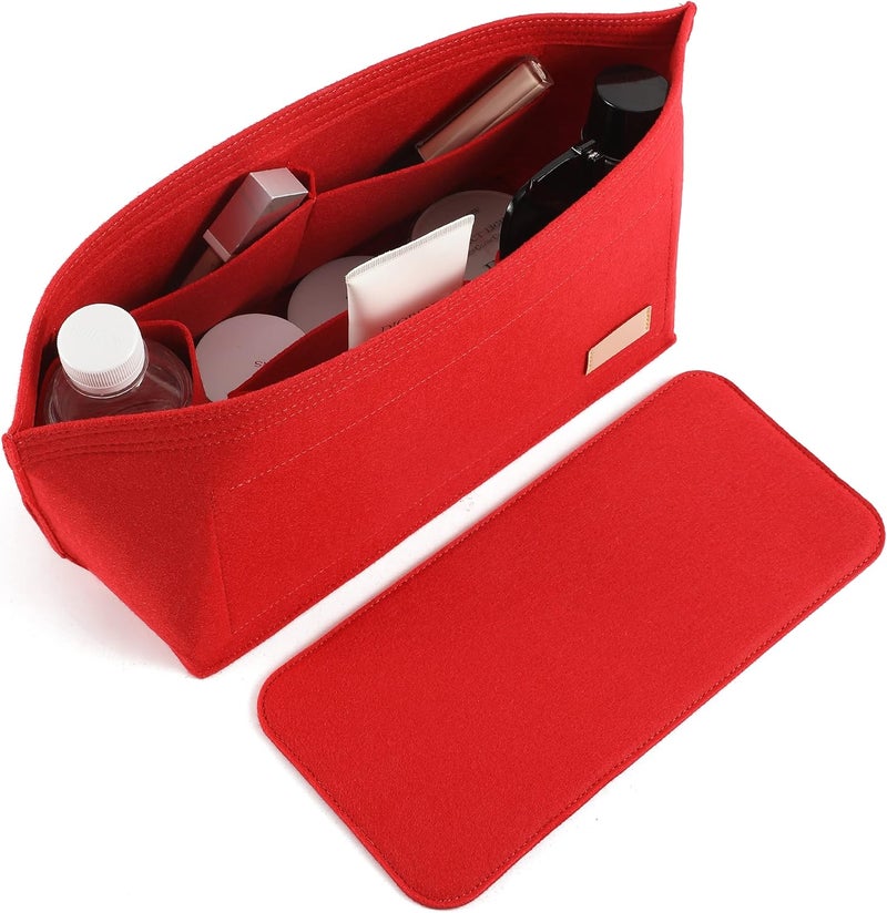 Doxo Purse Organizer Insert Handbag & Tote Felt Bag Fits Neverfull GM (X-Large, Red Bag+Red Base Shape) - Image 1