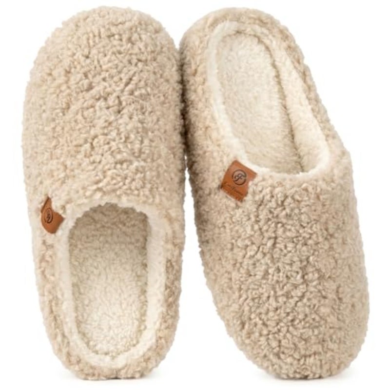 EverFoams Women's Fuzzy Slip-on Slippers Soft Comfy Memory Foam Indoor House Shoes - Image 1