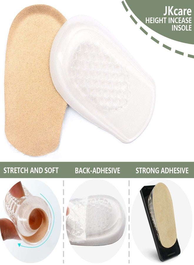 JKcare Gel Heel Lifts, 1/2 Inch Height Increase Insoles for Leg Length Discrepancy - Small Shoe Lifts for Women, Shoe Inserts Comfort Half Foot Pads for Heel Pain - Image 4