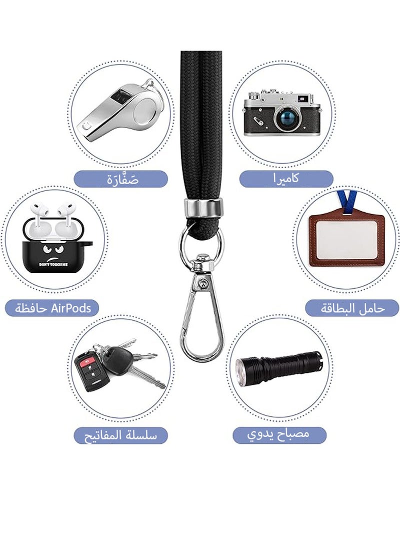 2-Piece Phone Lanyard, Universal Crossbody Phone Lanyard, Multi-Purpose Nylon Patch, Adjustable Shoulder and Neck Straps, Compatible with Most Smartphones, Two Lengths (Black)  - Image 2