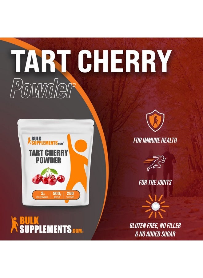BULKSUPPLEMENTS.COM - Tart Cherry Powder Fruit Powder Antioxidants Source Gluten Free No Added Sugar 2000Mg (2G) Per Serving 250 Servings (500 Grams 1.1 Lbs) - Image 1