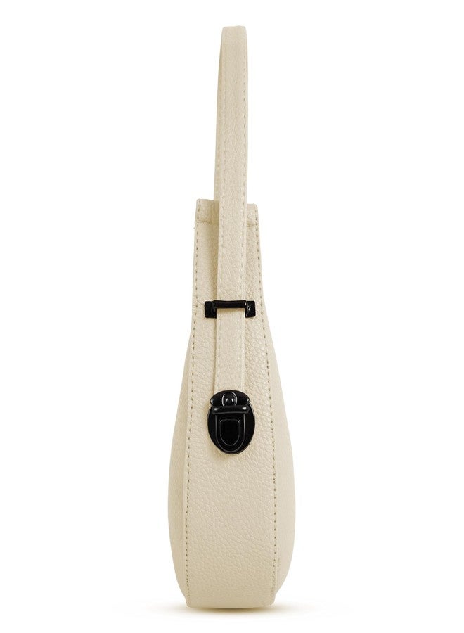 Dcozi Women PU Hobo Handbag Shoulder Sling Bag/Crossbody Bag Half Moon Shape - SB05 (Beige) - Image 3