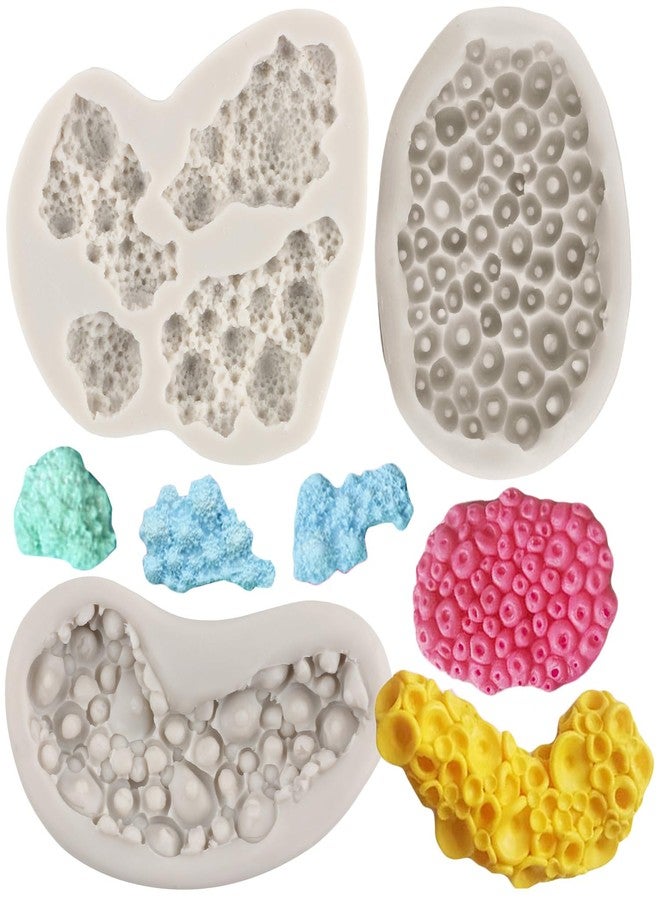 MINFEIDMS Sea Coral Fondant Silicone Molds For Cake Decorating Cupcake Topper Candy Chocolate Polymer Clay Gum Paste Set of 3 - Image 1