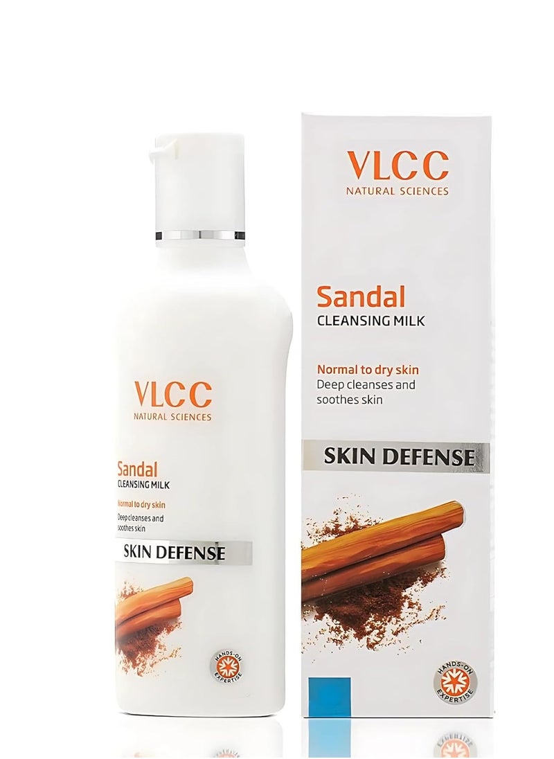 VLCC Natural Sandal Cleansing Milk for Normal to Dry Skin | Gently Removes Make Up & Impurities | Deeply Cleanses and Soothes Skin | Non-Foaming | 3.38 Fl Oz/100 ml - pzsku/ZFAEC30983299D70C7064Z/45/_/1740145493/53bfc31d-122d-47b4-a3f1-06eaae6cb365