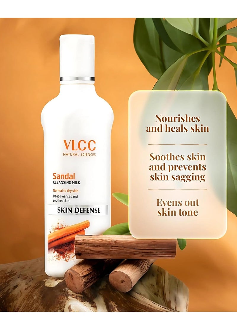 VLCC Natural Sandal Cleansing Milk for Normal to Dry Skin | Gently Removes Make Up & Impurities | Deeply Cleanses and Soothes Skin | Non-Foaming | 3.38 Fl Oz/100 ml - pzsku/ZFAEC30983299D70C7064Z/45/_/1740145503/bb554666-5052-4dde-a6a3-1c94683ad0fa