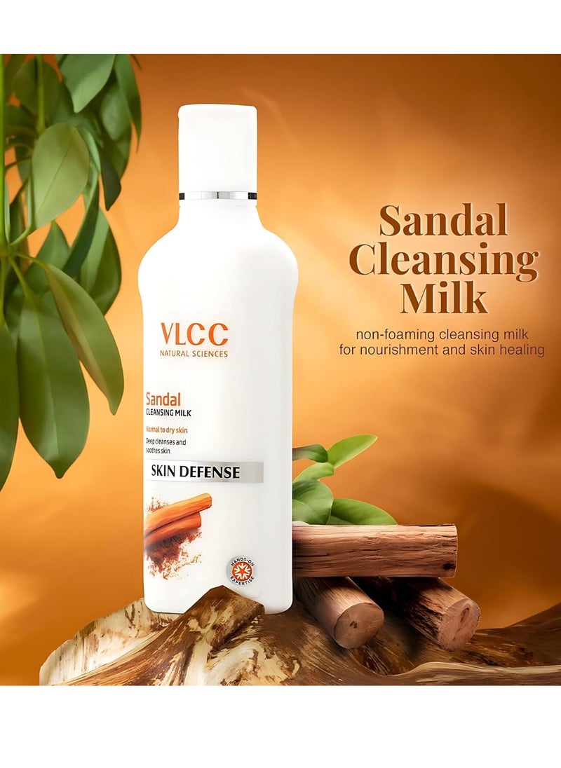 VLCC Natural Sandal Cleansing Milk for Normal to Dry Skin | Gently Removes Make Up & Impurities | Deeply Cleanses and Soothes Skin | Non-Foaming | 3.38 Fl Oz/100 ml - pzsku/ZFAEC30983299D70C7064Z/45/_/1740145504/2162c7b6-91f5-4df9-b1a5-d132a3530fdd