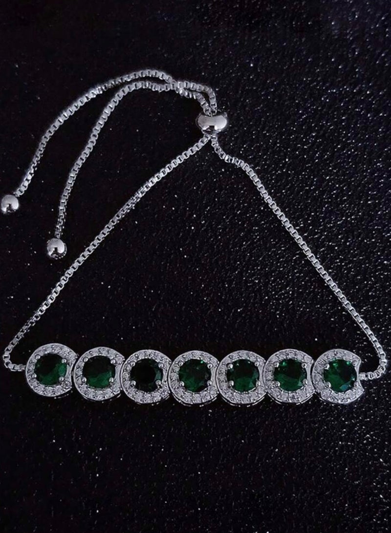 Equal Luxury & Elegant Women's Silver Plated Bracelet Cubic Zirconia - Image 4