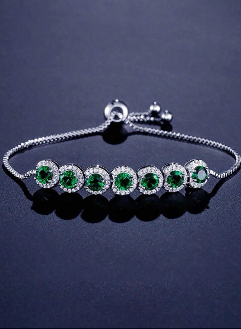 Equal Luxury & Elegant Women's Silver Plated Bracelet Cubic Zirconia - Image 3