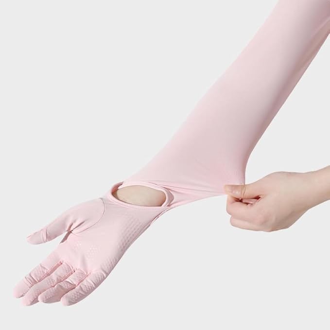SEMITO UV Protection Sleeves for Women & Girls, Sunblock Driving Gloves Non Slip for UV Protection Cooling Arm Sleeves for Biking, Cricket, Cycling, Golf & Outdoor Sports - Image 2