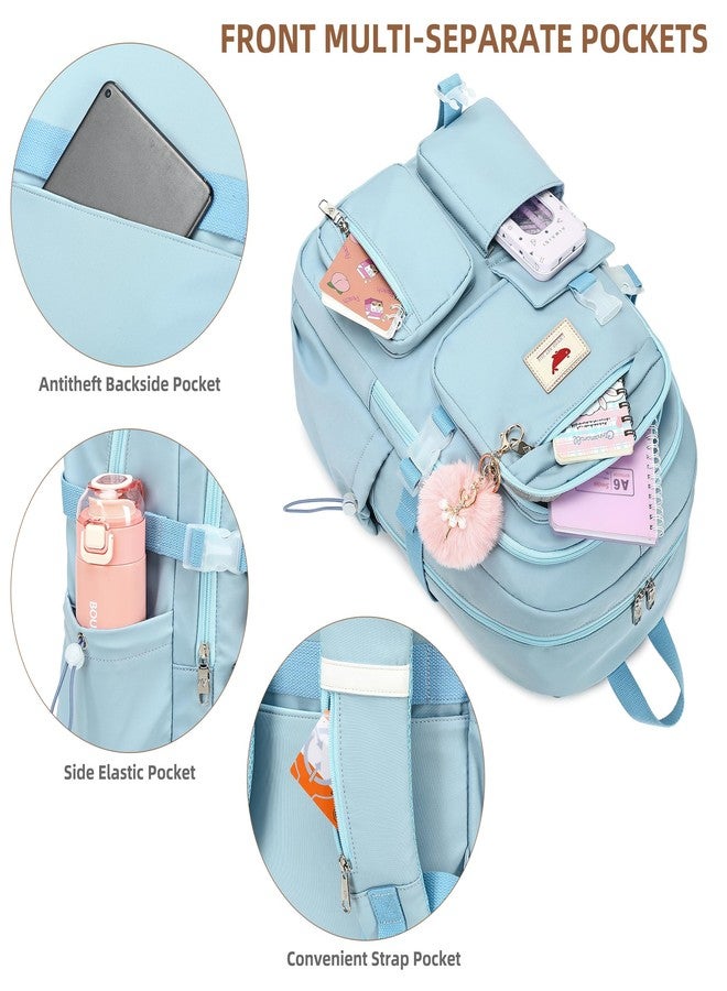LXYGD Laptop Backpack 15.6 Inch Kids Elementary Middle High School Bag College Backpacks Anti Theft Travel Back Pack Large Bookbags for Teens Girls Women Students (Blue) - Image 4