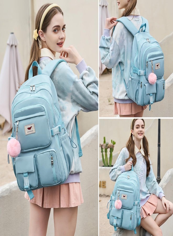 LXYGD Laptop Backpack 15.6 Inch Kids Elementary Middle High School Bag College Backpacks Anti Theft Travel Back Pack Large Bookbags for Teens Girls Women Students (Blue) - Image 2