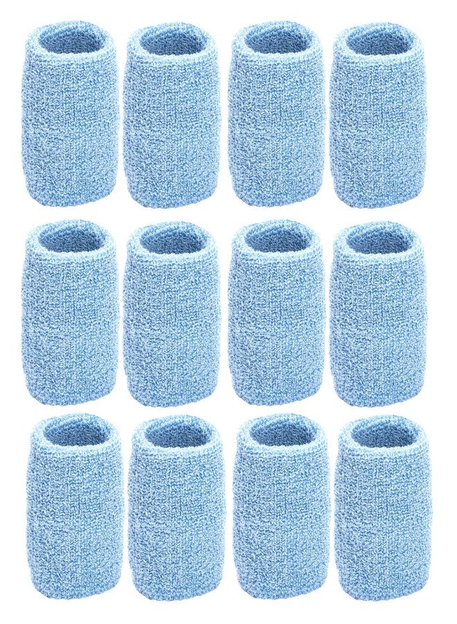 TOURNA Unique Sports Wristbands/Sweatbands Pack of 12 (6 Pair) Light Blue - Image 1