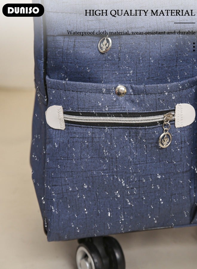 DUNISO Expandable Carry-on Luggage Set,Lightweight Pull Rod Bag,Expandable Wheeled Soft Suitcase,Men's and Women's Carrying Fabric Duffel Bag,Large Capacity Wear-resistant Oxford Fabric Travel Luggage Set for Unisex Travel,2 Piece Set(Tote and Trolley Suitcase) - Image 5