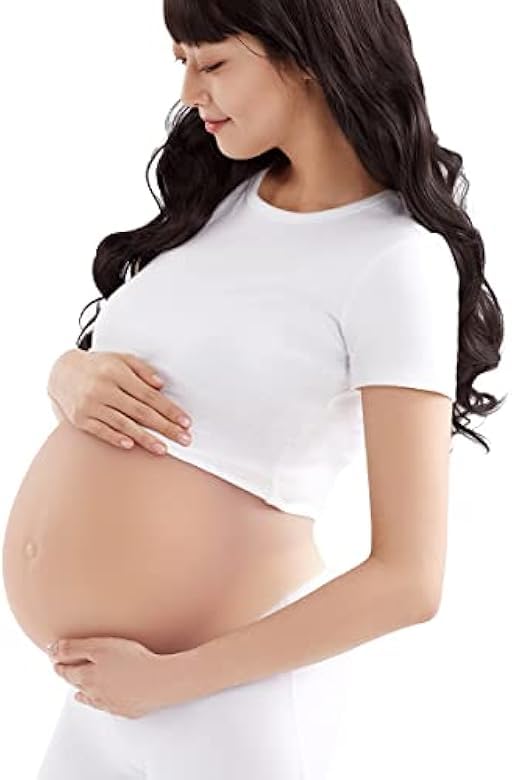 ONEFENG بطن حامل مزيف من ONEFENG خفيف الوزن محشو بالقطن سيليكون صناعي لتجسيد الحمل (6-8 أشهر) - Image 1