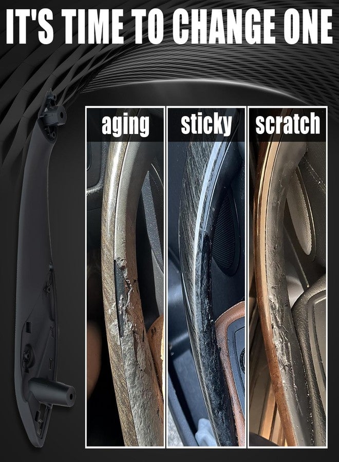 WEILEITE Front Interior Door Pull Handles Grab Bracket Trim Set Compatible with BMW 3 Series 4 Series 320,328,330,335,M3 2012-2018 and 428, 435,M4 2014-2017 Replace 51417279311(Black,4Pcs) - Image 2