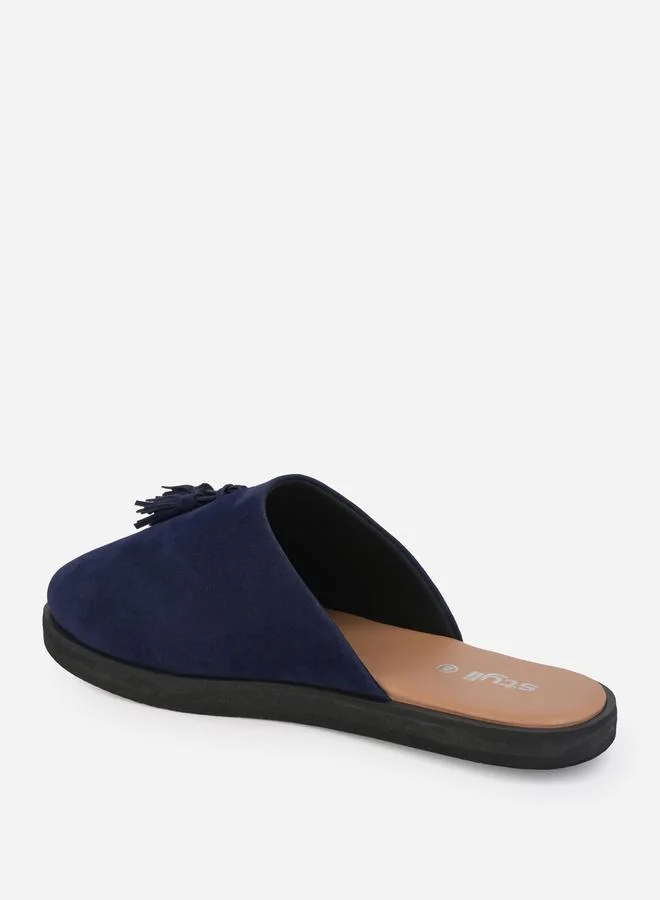 Styli Styli Suede Clogs with Tassel Detail