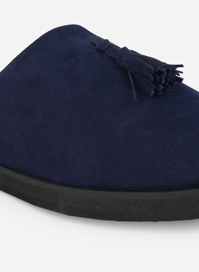 Styli Styli Suede Clogs with Tassel Detail