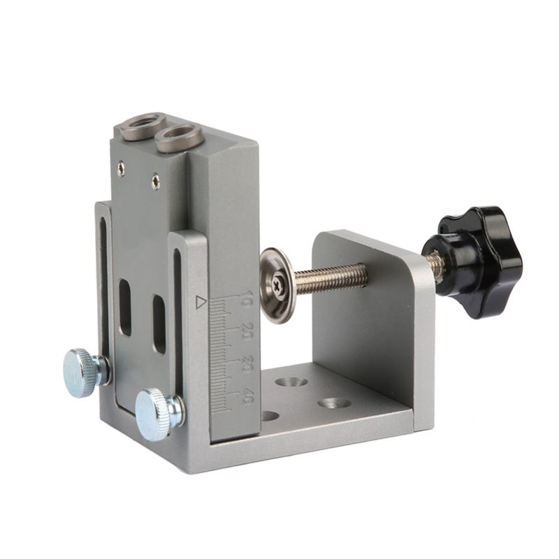 YOMO Pocket Hole Jig: 15 Degrees Aluminum Alloy - Precise Positioning Adjustable Scale for Woodworking Plate Drilling - Image 1