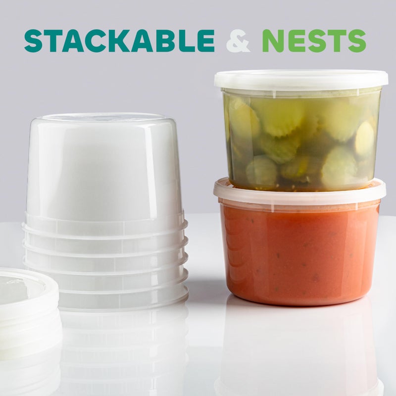 JoyServe 64 oz Plastic Containers with Lids - (Pack of 6) Food Storage Organizer Half Gallon Round Plastic Deli Container with Leak-Proof Lid, BPA-Free, Freezer, Dishwasher & Microwave Safe - Image 3
